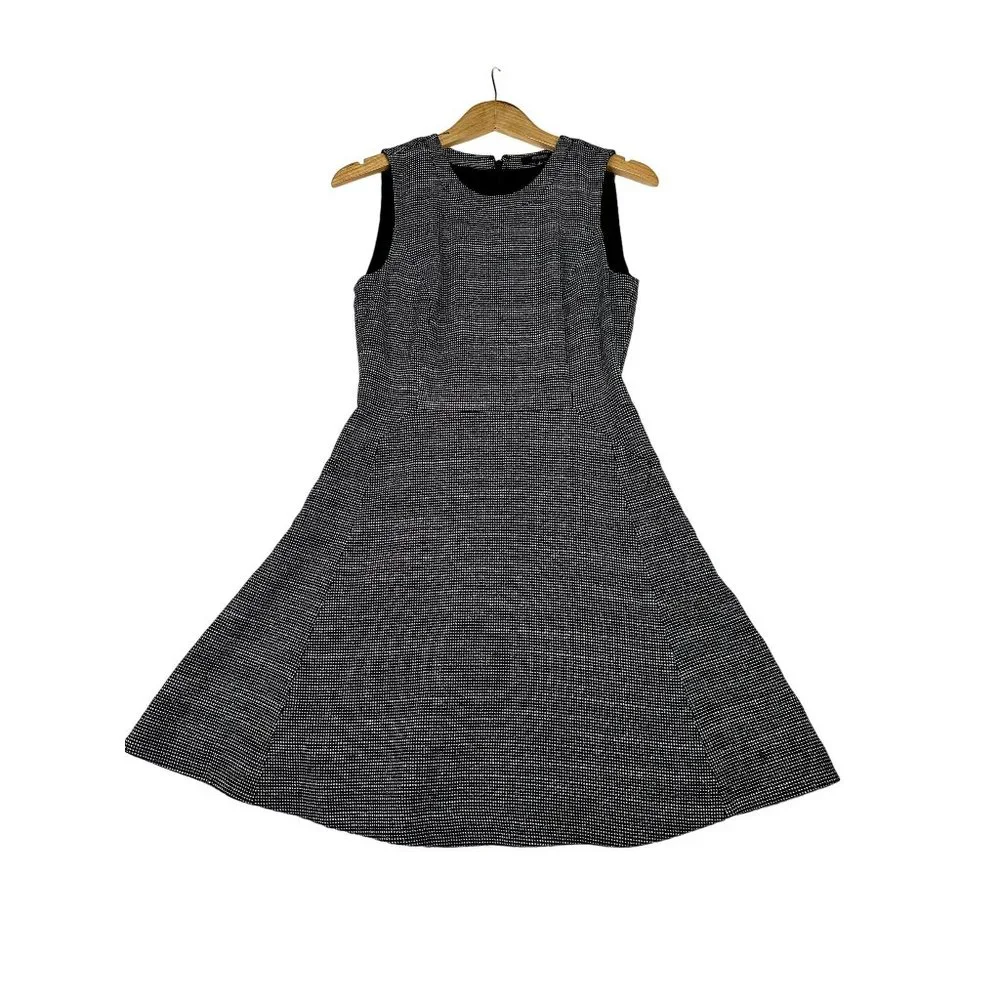 Madewell Checkered‎ Wool Blend A-line sz 4 Black/White